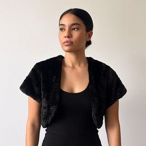 Say What? Black Faux Fur Jacket
